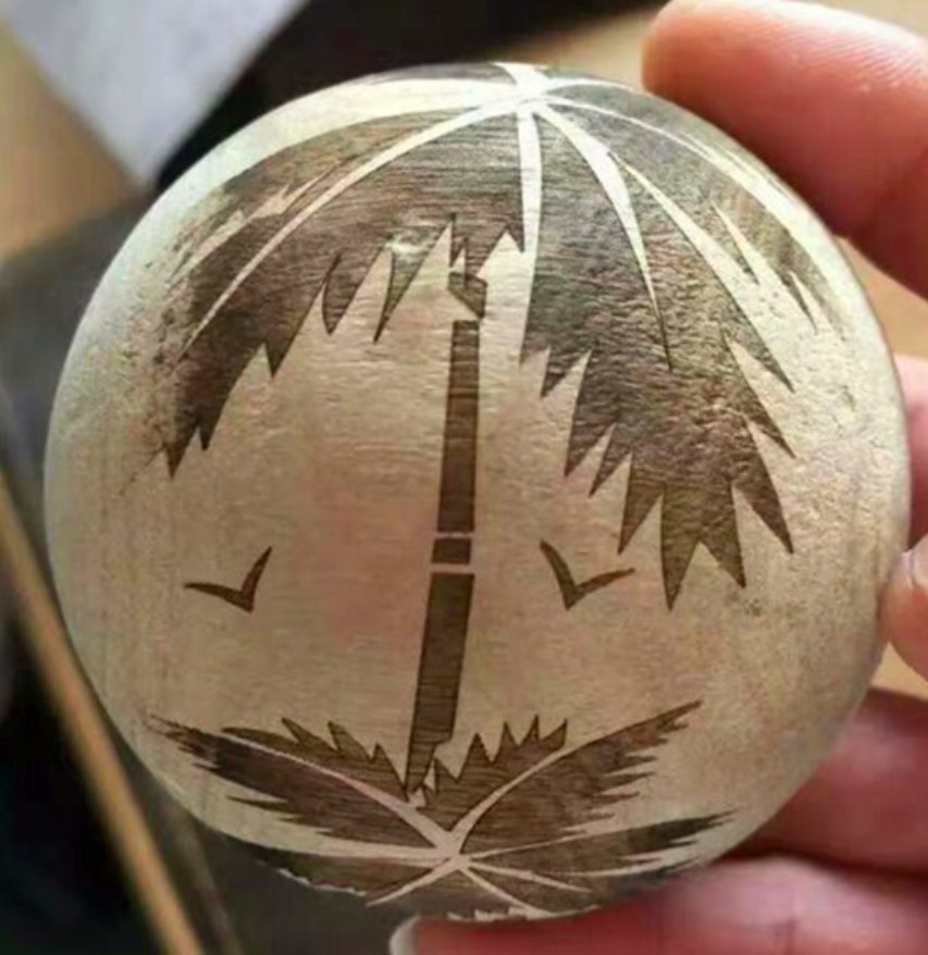 Co2 laser engrave on coconut